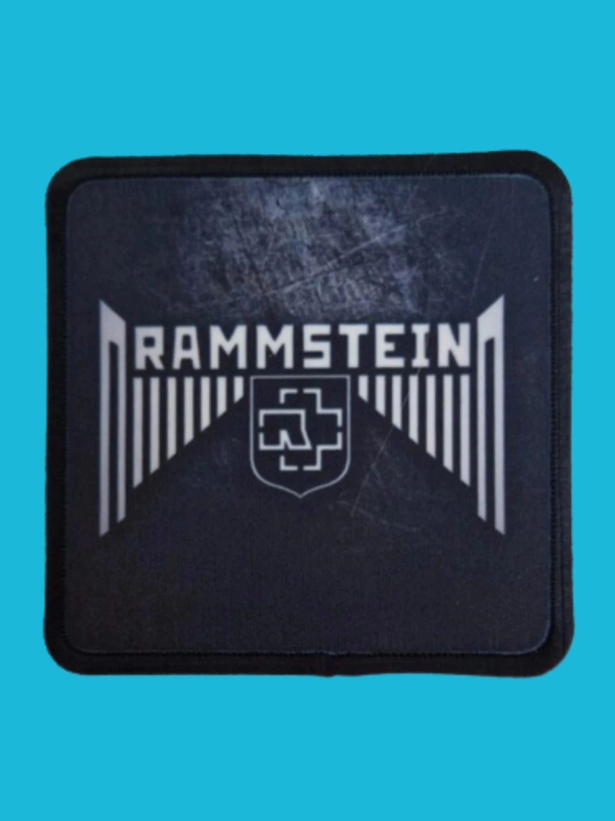 Patch Rammstein - Logo blanc - Imprimé - Carré de 7,5 x 7,5 centimètres